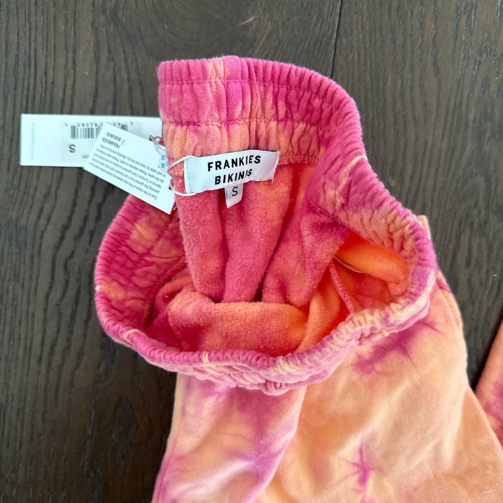 Frankies Bikinis Pink and Orange Tie-Dye Shorts